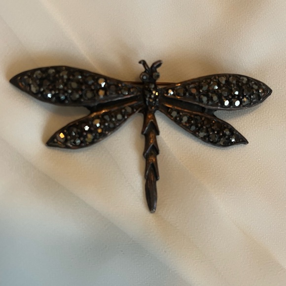 Danny Pollak Dragonfly brooch and matching clip earrings - Picture 3 of 4